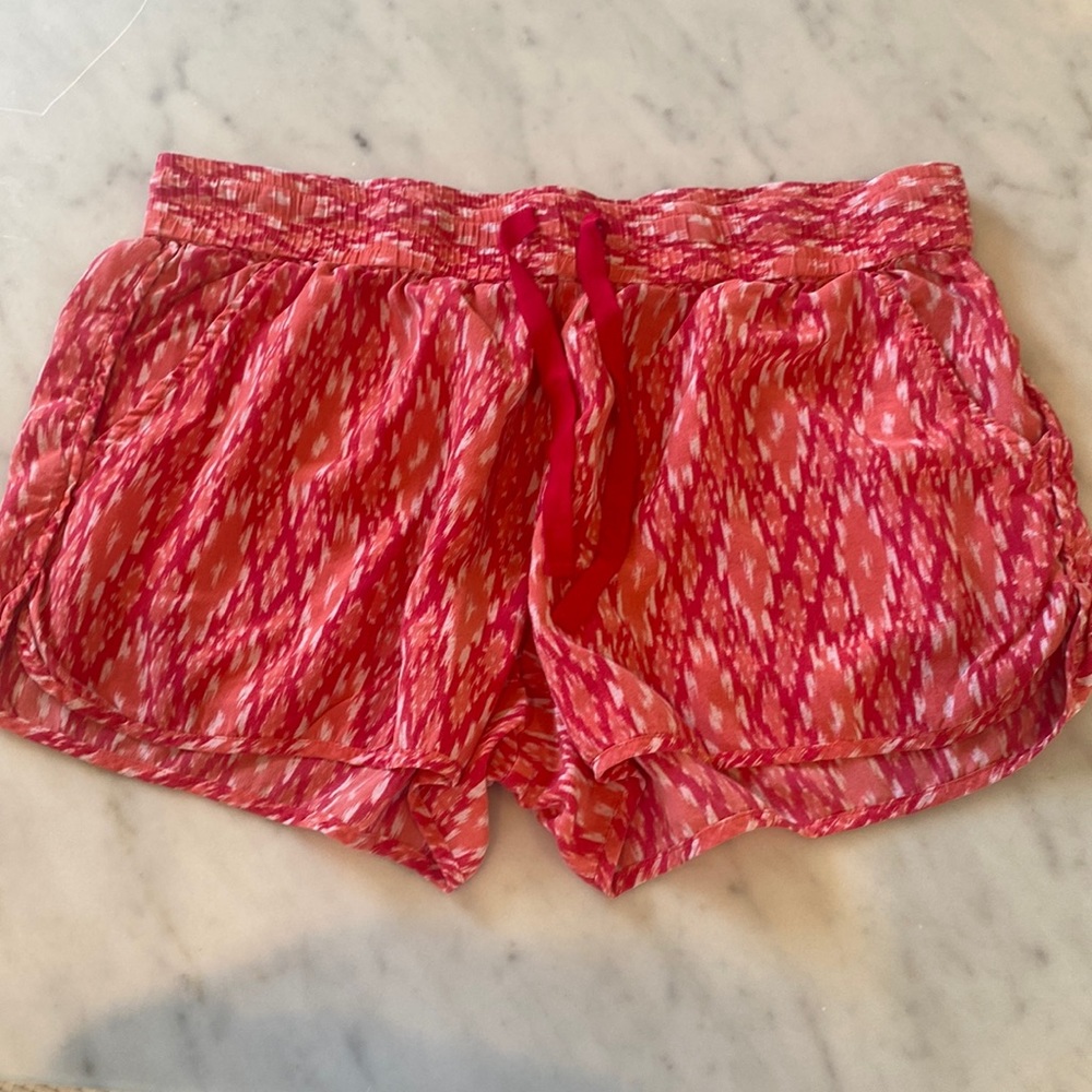 Joie Pink Silk Drawstring Shorts